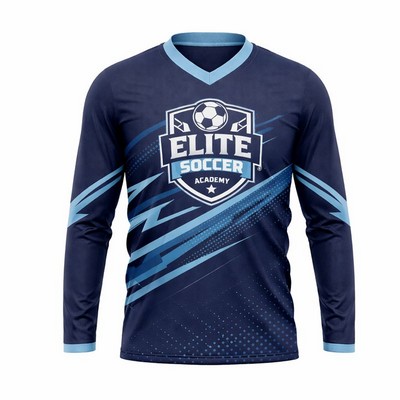 Sublimated Long Sleeve Soccer Jersey Birdseye Mesh 160GSM