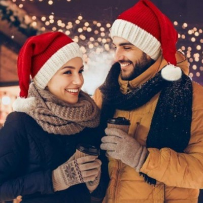 Red Christmas Knitted Santa Claus Hat for Adults and Kid