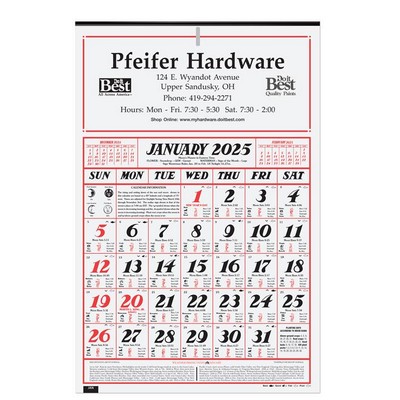 Almanac Calendar (12 ¼"x 18 5/8")