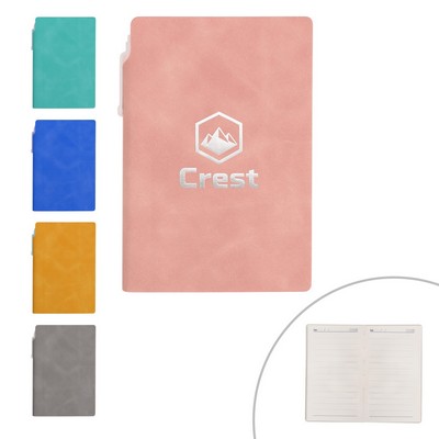 A7 Soft Pu Cover Pocket Notebook Journals W/Pen Holder&Pen