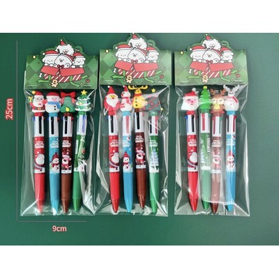 Cartoon Christmas Ballpoint Pen 4pcs set