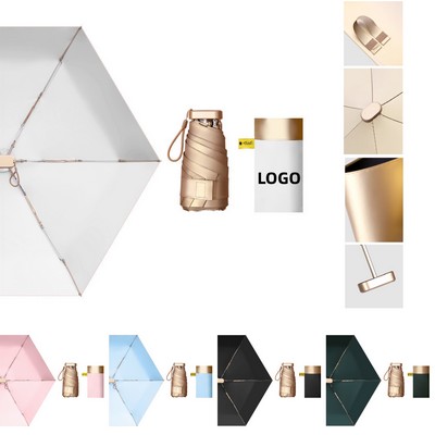 Mini Gold Glue Coating Sun Protection Umbrella