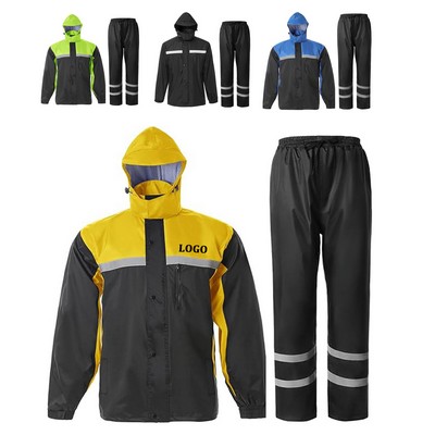 Rain Suit High Visibility Reflective Work Rain Jacket