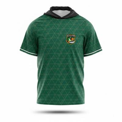 Men's Sublimated Short Sleeve Upf Mesh Hooded T Shirt 5.5 oz