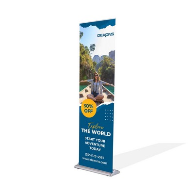 Silverstep 24'' Retractable Banner Stand with Light (24" x 85")
