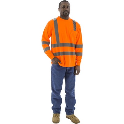 Majestic 75-5356 Hi-Viz Long Sleeve Shirt, ANSI 3