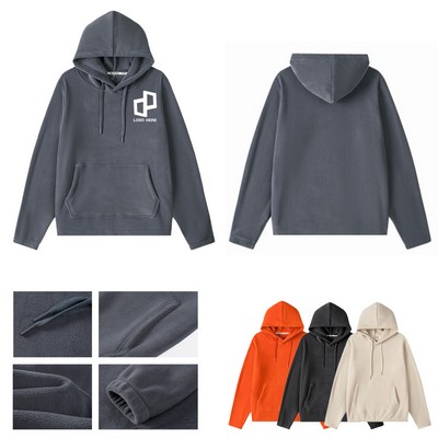 Polyester Drawstring Hoodie W/ Front Pocket