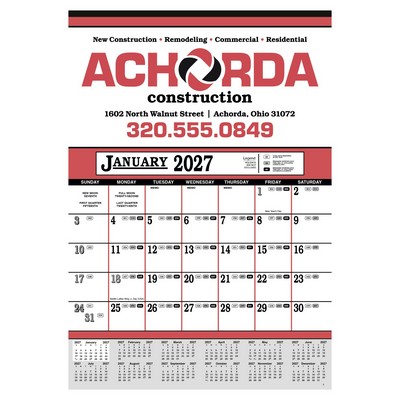 Skinner & Kennedy® Contractor's 12-Sheet Calendar