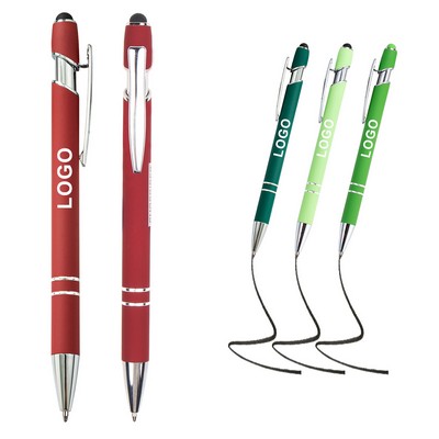 Aluminum Barrel Gel-Sprayed Ballpoint With Stylus Tip