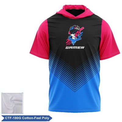 Unisex & Kids' Sublimation 180G Cotton-Feel SS Hooded Tee