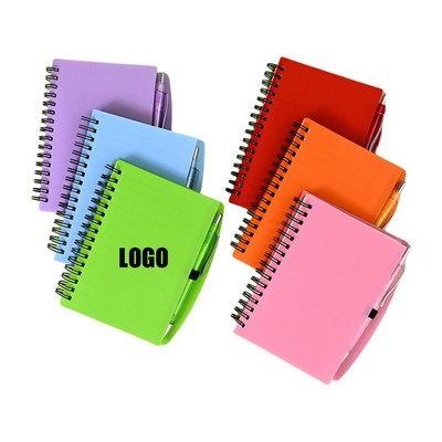 A6 Spiral Notebook with Pen for Students Office