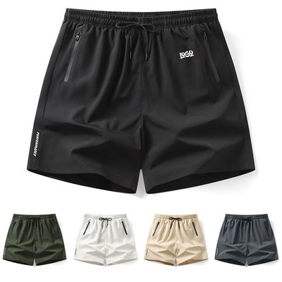 Men Breathable Elastic Quick Dry Sports Shorts