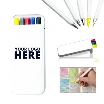 Highlighter, Pencil and Ballpoint Pen Set