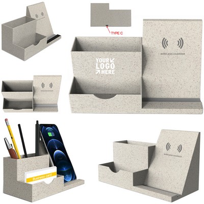 Multifunctional Wireless Charging Desktop Organizer
