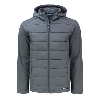 Cutter and Buck Evoke Hybrid Eco Softshell Recycled Full Zip Hooded Jacket