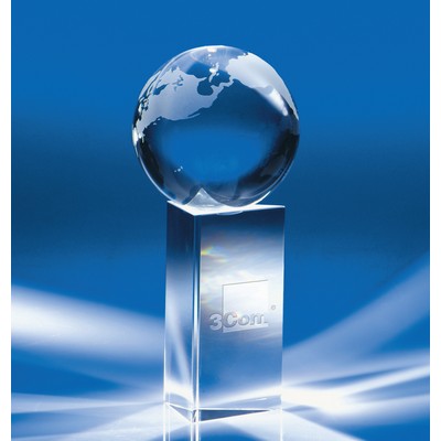 Open Vision Crystal Globe Award on Prism Stand 2" Globe
