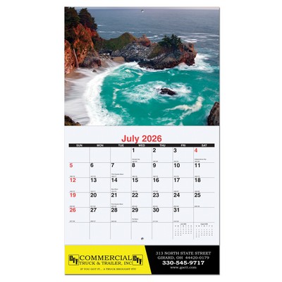 American Coast Monthly Wall Calendar w/Coil Binding (10 5/8"x 18 ¼")