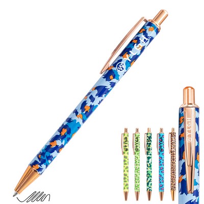 Colorful Camouflage Barrel Click Metal Pen