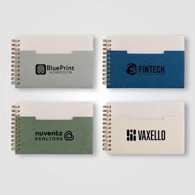 Lino FSC Paper Spiral Binding Horizontal Pocket Notebook - A6 - Silkscreen