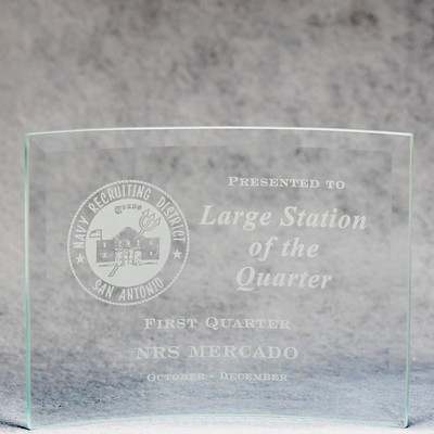 Jade Glass Crescent Award - 8"x6"
