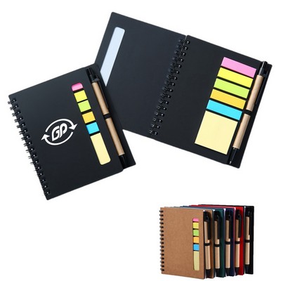 Spiral Notebook with Sticky Note & Pen