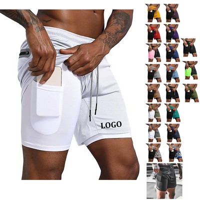Men's 2 in 1 Workout Running Shorts