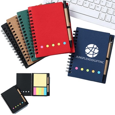 Kraft Paper Recycle Sticky Jotter Notepad With Pen
