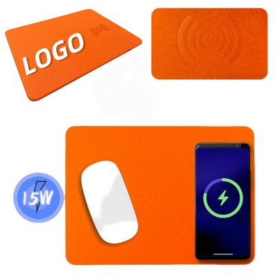 Leather Mouse Pad With Wireless Charging