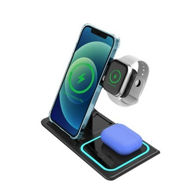 Wireless Charger 3-in-1 Qi Quick Charging Docking Station