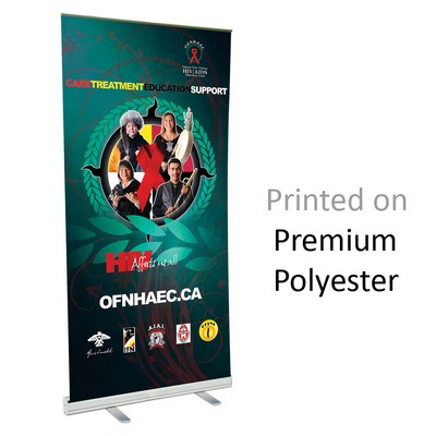 47" w x 82" h Retractable Premium Polyester Banner & Stand