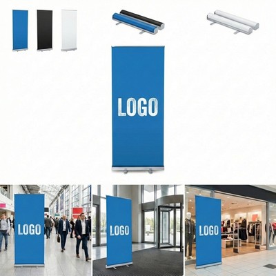 Premium 33.5" X 80" Retractable Aluminum Banner Stand