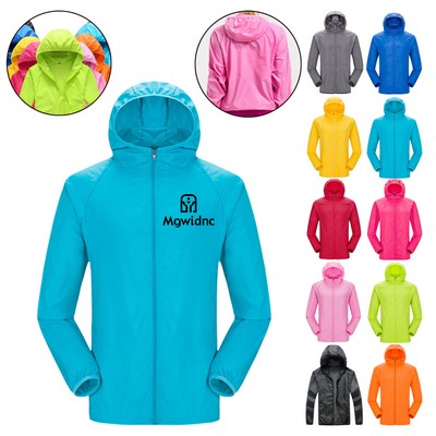 Men's Women's Outdoor Sun Protection Windbreaker Lightweight Waterproof Printed Jacket
