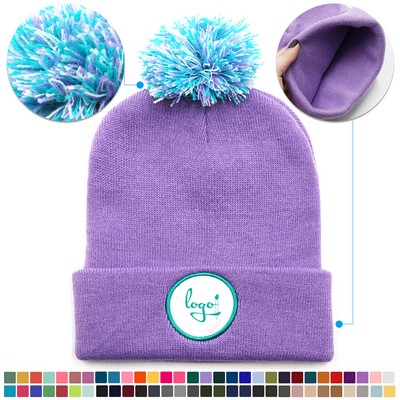 Custom Embroidery Pom-Pom Beanie