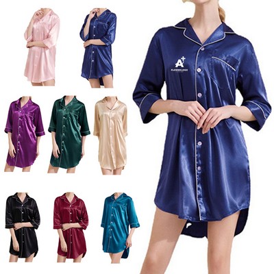 Women'S Silk Pajamas Dress