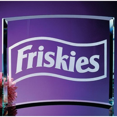 8" Jade Crystal Crescent Award (8"x6")