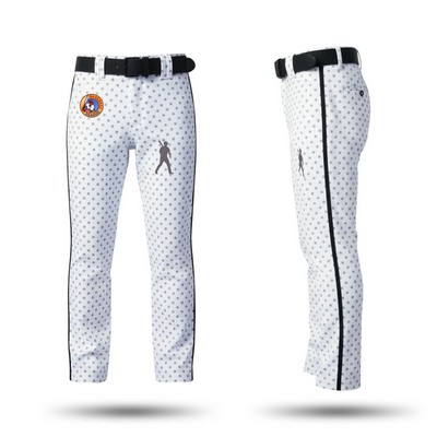 Premium Silk Men's Baseball Pants Full Length W/Piping