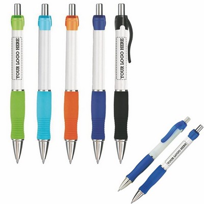 Rubber Grip Plastic Ballpoint Pen
