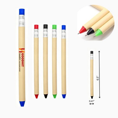 Button-type Pencil-like Kraft Paper Ball Pen