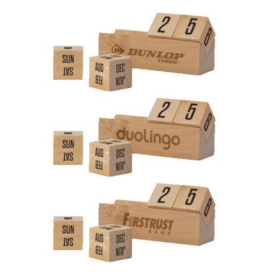 Boa 4" Laser Engraved Wooden Perpetual Calendar
