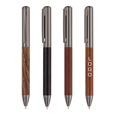 Luxury Wooden Twist Pen with Metal Clip