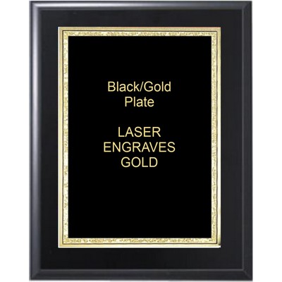 Black Matte Plaque 7" x 9" - Black/Gold 5" x 7" Florentine Plate