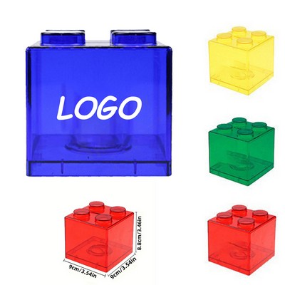 Colorful Transparent Plastic Building Block Coin Bank
