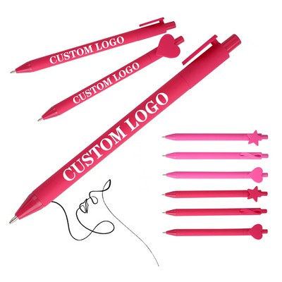 Cute Ballpoint Pens With Black Ink Retractable Writing Pens