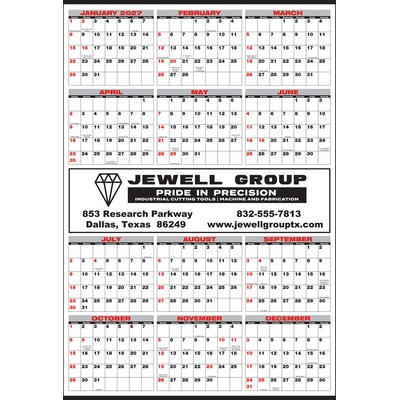 Year-In-View® Medium Memo Center Ad Calendar