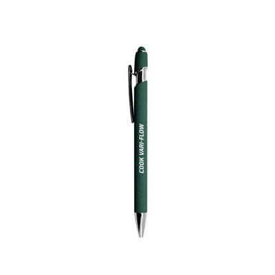 Soft Rubber Finish Click Metal Ballpoint Stylus Pen