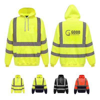 High Visibility Winter Proof Fleece Sweatshirt Hooded Jacket
