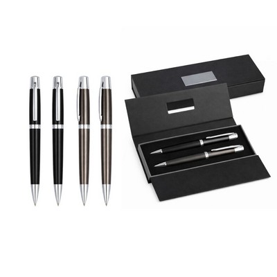 2 Heavy Metal Barrel Pen & Pencil Set