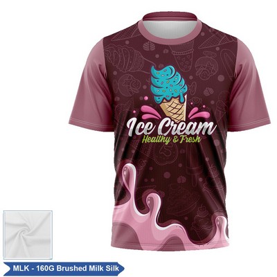 Unisex & Kids Sublimation Brushed Poly Short Slv Economy Tee