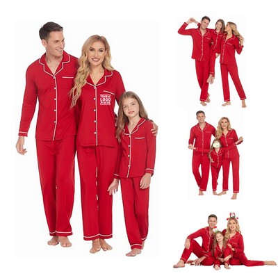 Family Christmas Matching S-XXL Pajamas Long Sleeve Couple Set Festival Party Sleepwear