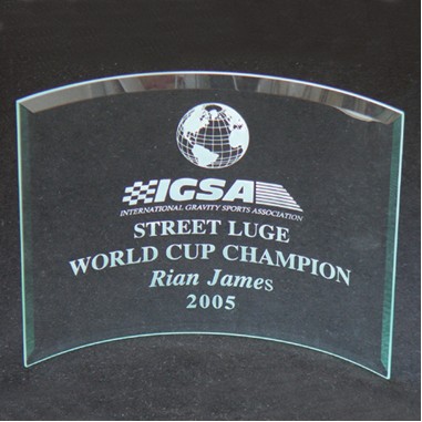 4" X 6" Jade Glass-Beveled Bent Glass